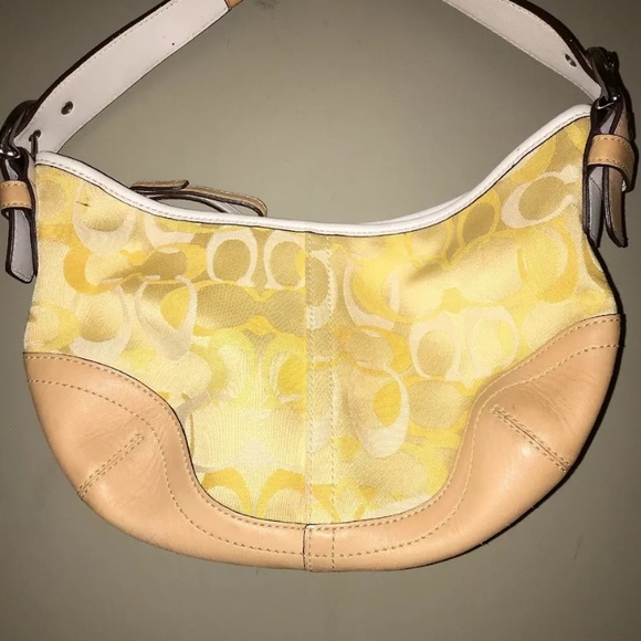 Coach Small Signature Yellow Hobo - Picture 3 of 8